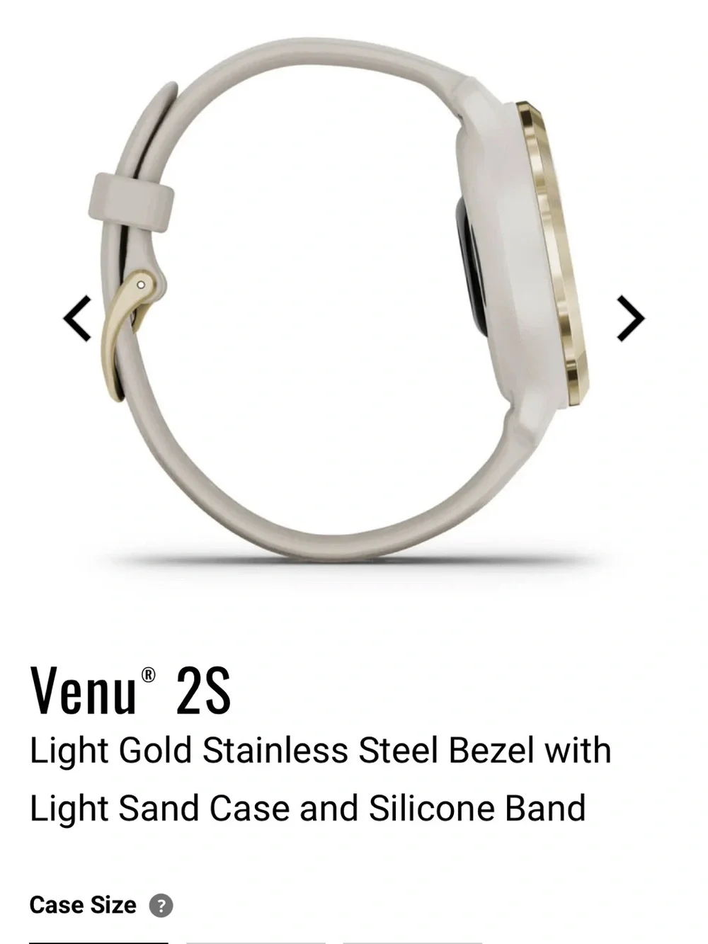 Garmin Venu 2S women’s Smartwatch - Light Sand Band with Light Gold Bezel 40mm